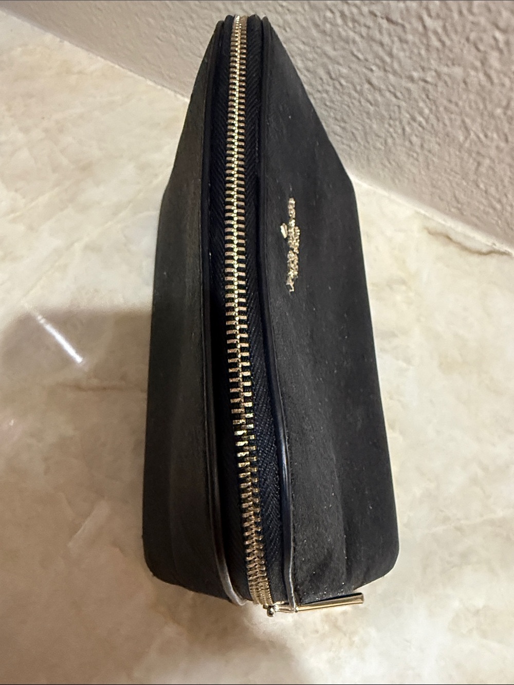 kate spade New York Black Glitter Cosmetic Bag 7.24" W x 4.01" H x 3.54" D - Picture 2 of 15